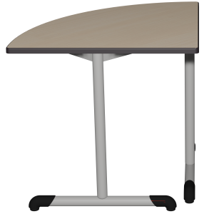 Table BANDANA DL plateau ép.24 mm stratifié chant polyuréthane piètement époxy - 1/4 D80 cm - T6