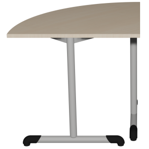 Table BANDANA DL plateau ép.19 mm mélaminé chant ABS piètement époxy - 1/4 D80 cm - T6