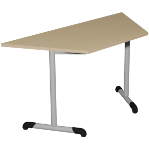 Table BANDANA DL plateau ép.24 mm stratifié chant bois piètement époxy - 140x70x70 cm - T6