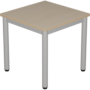 Table CAR?LIE plateau ?p.24 mm stratifi? chant bois pi?tement ?poxy - 60x60 cm - T3
