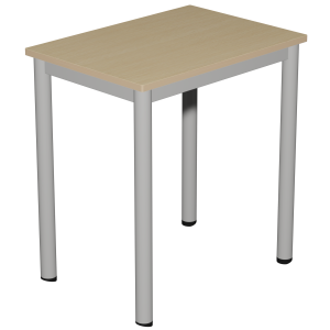 Table CARÉLIE mobile plateau ép.21 mm stratifié chant bois piètement époxy - 70x50 cm - T6