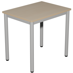 Table CARÉLIE plateau ép.24 mm stratifié chant bois piètement époxy - 80x60 cm - T6