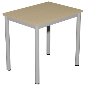 Table CARÉLIE mobile plateau ép.24 mm stratifié chant bois piètement époxy - 80x60 cm - T6