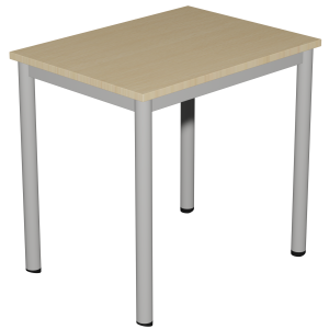 Table CARÉLIE mobile plateau ép.19 mm mélaminé chant ABS piètement époxy - 80x60 cm - T6