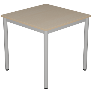 Table CARÉLIE plateau ép.24 mm stratifié chant bois piètement époxy - 80x80 cm - T5