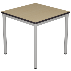 Table CARÉLIE plateau ép.24 mm stratifié chant polyuréthane piètement époxy - 80x80 cm - T6