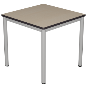 Table CARÉLIE mobile plateau ép.24 mm stratifié chant polyuréthane piètement époxy - 80x80 cm - T6
