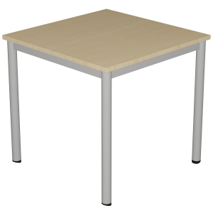 Table CARÉLIE mobile plateau ép.24 mm stratifié chant ABS piètement époxy - 80x80 cm - T6