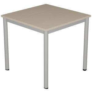 Table CARÉLIE mobile plateau ép.19 mm mélaminé chant ABS piètement époxy - 80x80 cm - T6