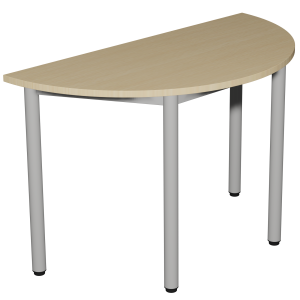Table CARÉLIE plateau ép.19 mm mélaminé chant ABS piètement époxy - demi-lune D120 cm - T6