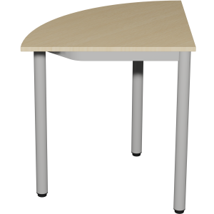 Table CARÉLIE plateau ép.24 mm stratifié chant ABS piètement époxy - 1/4 R80 cm - T6