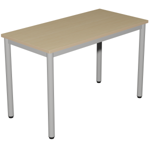Table CARÉLIE plateau ép.21 mm stratifié chant bois piètement époxy - 130x50 cm - T6