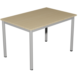 Table CARÉLIE mobile plateau ép.21 mm stratifié chant ABS piètement époxy - 130x50 cm - T6