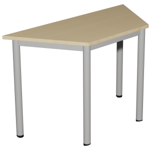 Table CARÉLIE mobile plateau ép.24 mm stratifié chant ABS piètement époxy - 140x70x70 cm - T6