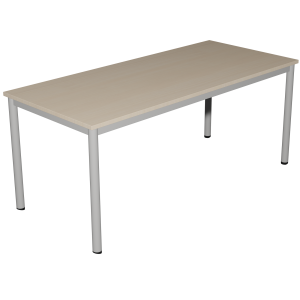 Table CARÉLIE mobile plateau ép.19 mm mélaminé chant ABS piètement époxy - 200x80 cm - T6