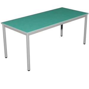 Table CARÉLIE plateau antibruit ép.26 mm SOFTOP® chant ABS gris piètement époxy - 200x80 cm - T6