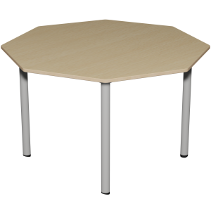 Table CARÉLIE mobile plateau ép.21 mm MDF stratifié piètement époxy - octogonale D120 cm - T5