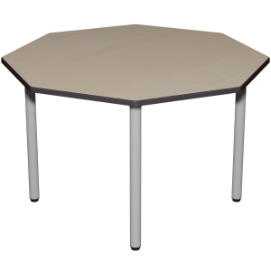 Table CARÉLIE plateau ép.24 mm stratifié chant polyuréthane piètement époxy - octogonale D120 cm - T6