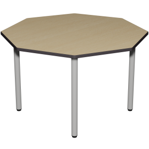Table CARÉLIE plateau ép.24 mm stratifié chant polyuréthane piètement époxy - octogonale D120 cm - T6