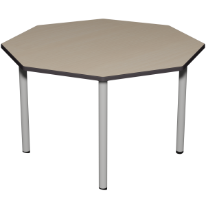 Table CARÉLIE mobile plateau ép.24 mm stratifié chant polyuréthane piètement époxy - octogonale D120 cm - T6