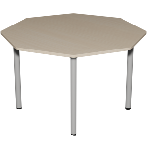 Table CARÉLIE mobile plateau ép.24 mm stratifié chant ABS piètement époxy - octogonale D120 cm - T6