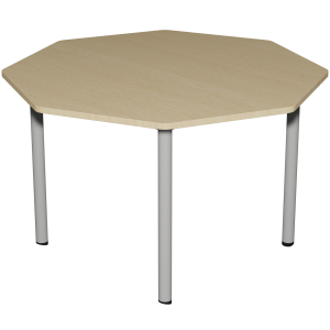 Table CARÉLIE mobile plateau ép.24 mm stratifié chant ABS piètement époxy - octogonale D120 cm - T6