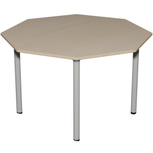 Table CARÉLIE mobile plateau ép.21 mm MDF stratifié piètement époxy - octogonale D120 cm - T6