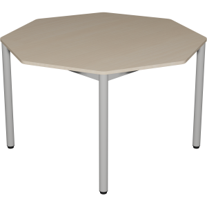 Table CARÉLIE plateau ép.19 mm mélaminé chant ABS piètement époxy - octogonale D120 cm - T6