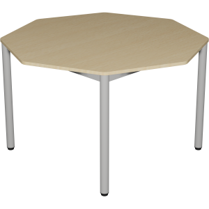 Table CARÉLIE plateau ép.19 mm mélaminé chant ABS piètement époxy - octogonale D120 cm - T6