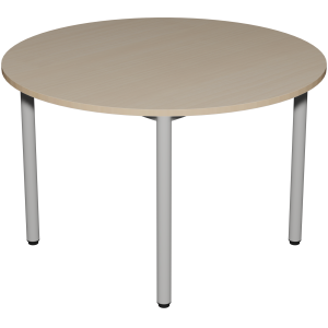 Table CARÉLIE plateau ép.24 mm stratifié chant bois piètement époxy - D120 cm - T6