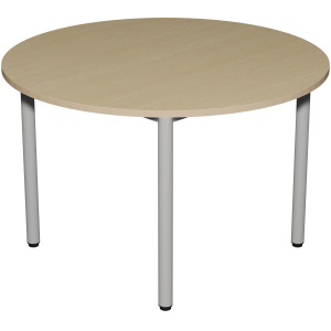 Table CARÉLIE plateau ép.24 mm stratifié chant bois piètement époxy - D120 cm - T6