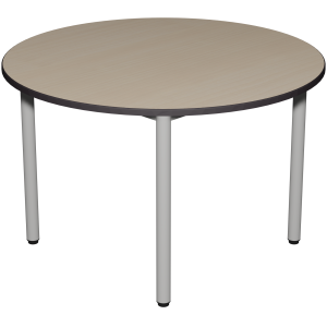 Table CARÉLIE plateau ép.24 mm stratifié chant polyuréthane piètement époxy - D120 cm - T6
