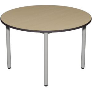 Table CARÉLIE plateau ép.24 mm stratifié chant polyuréthane piètement époxy - D120 cm - T6
