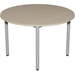 Table CARÉLIE plateau ép.19 mm mélaminé chant ABS piètement époxy - D120 cm - T6