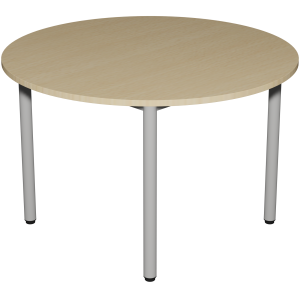 Table CARÉLIE plateau ép.19 mm mélaminé chant ABS piètement époxy - D120 cm - T6
