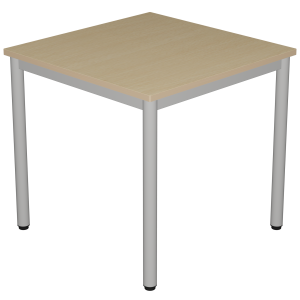 Table CARÉLIE plateau antibruit ép.24 mm stratifié chant bois piètement époxy - 80x80 cm - T6
