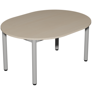 Table CARÉLIE plateau ép.19 mm mélaminé chant ABS piètement époxy - ovale 120x90 cm - T3
