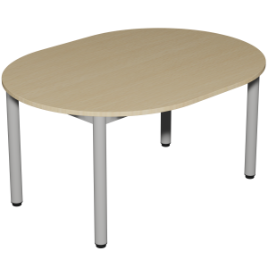 Table CARÉLIE plateau ép.19 mm mélaminé chant ABS piètement époxy - ovale 120x90 cm - T3