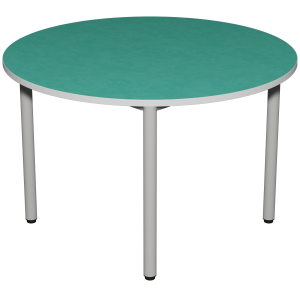 Table CARÉLIE plateau antibruit ép.26 mm SOFTOP® chant ABS gris piètement époxy - D120 cm - T6