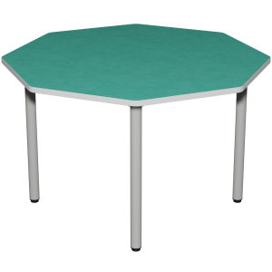 Table CARÉLIE plateau antibruit SOFTOP® chant ABS gris pièt. époxy - octogonale D120 cm - T6