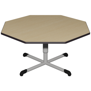 Table BANDANA HR plateau stratifié chant polyuréthane piètement central époxy - octogonale 120 cm - T1 à T3