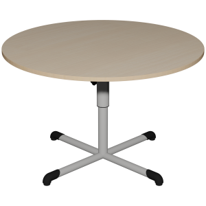 Table BANDANA HR plateau ép.24 mm stratifié chant bois piètement central époxy - D120 cm - T4 à T6