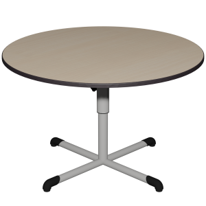 Table BANDANA HR plateau stratifié chant polyuréthane piètement central époxy - D120 cm - T4 à T6