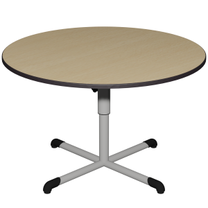 Table BANDANA HR plateau stratifié chant polyuréthane piètement central époxy - D120 cm - T4 à T6