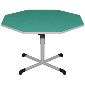 Table BANDANA HR plateau antibruit SOFTOP® chant ABS gris pièt. central époxy - octo.120 cm - T4 à T6