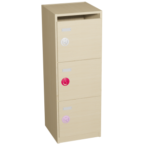 Casiers mi-hauteur SIMÉO KID 1 colonne avec portes mélaminé chant ABS - L40xP42xH113 cm