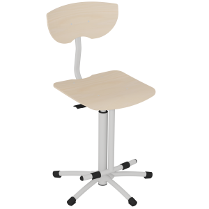 Siège SION HR à gaz avec repose-pieds assise et dossier bois Blueprotech® piètement époxy - H52 à 70 cm