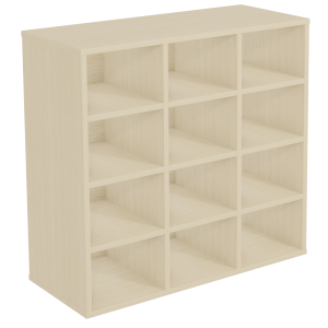 Meuble à courrier BIP BOP 12 cases mélaminé - L90xP38,5x85 cm - Hêtre miel