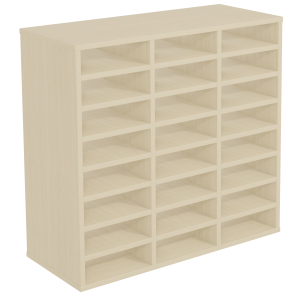 Meuble à courrier BIP BOP 24 cases mélaminé - L90xP38,5x85 cm - Hêtre miel