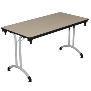 Table pliante PLUME plateau allégé ép.20 mm stratifié chant antichoc noir piètement époxy - 120x80 cm - T6